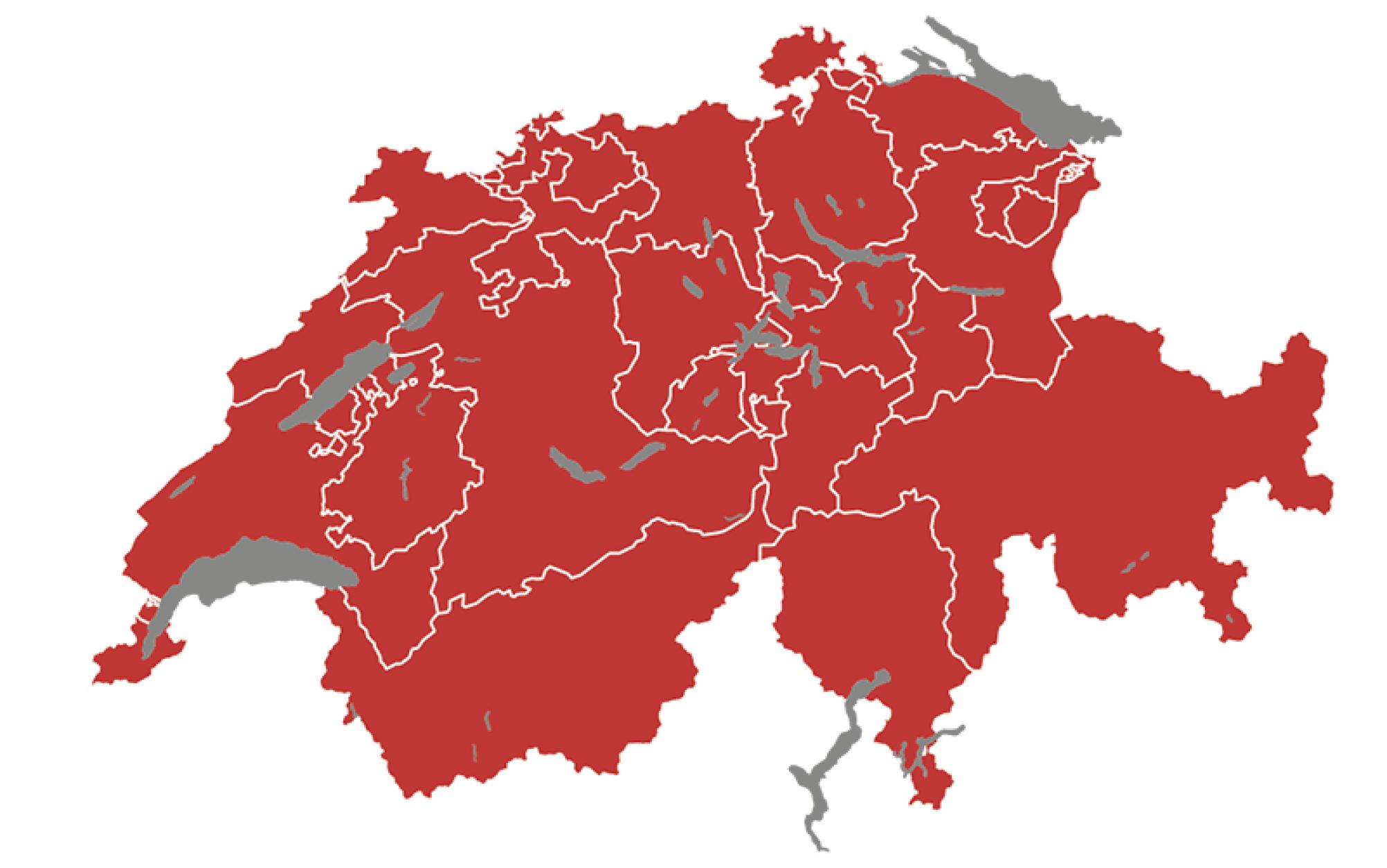 Bei der zweiten Karte sind auch die Kantonsgrenzen eingezeichnet.